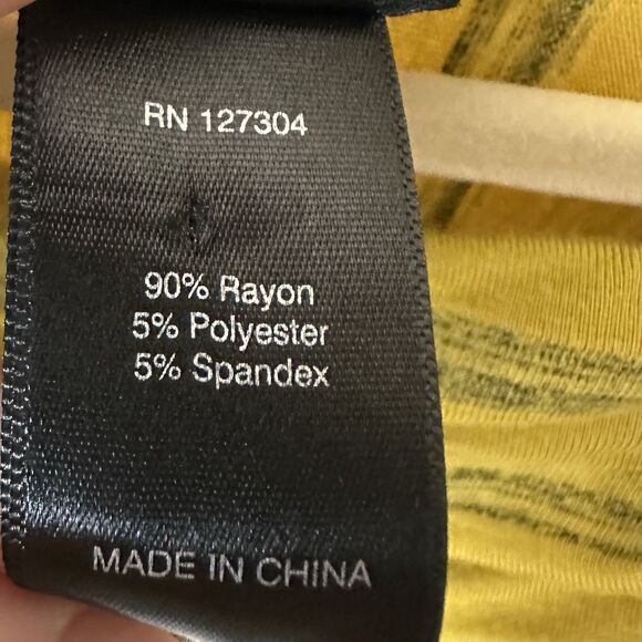 Ali Miles Top Med Yellow-Green Knit Cowl Neck Artsy Lagenlook Striped - Picture 5 of 8